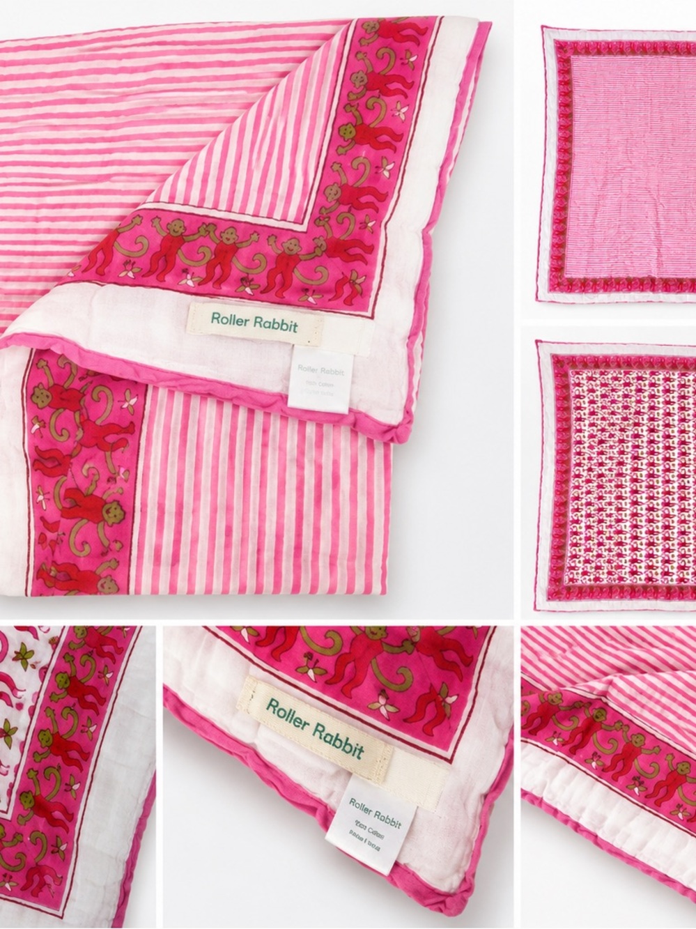 Roller Rabbit monkey baby quilt